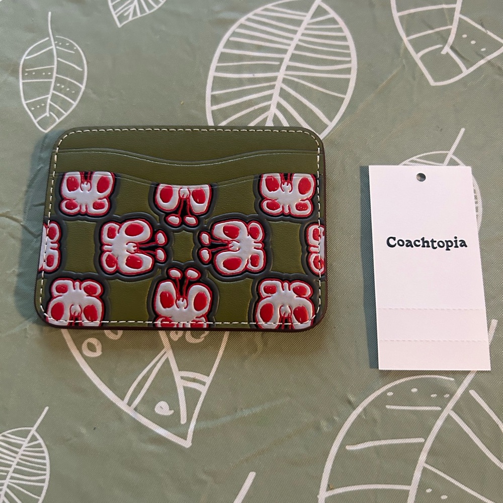 Coach Green Butterfly Card Holder Wallet, SOLD OUT ONLINE